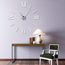 Lafocuse Silent Meatl Large Silver DIY Wall Clocks for Home Decor - BOX O/D