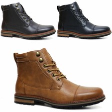Mens Ankle Boots Faux Leather