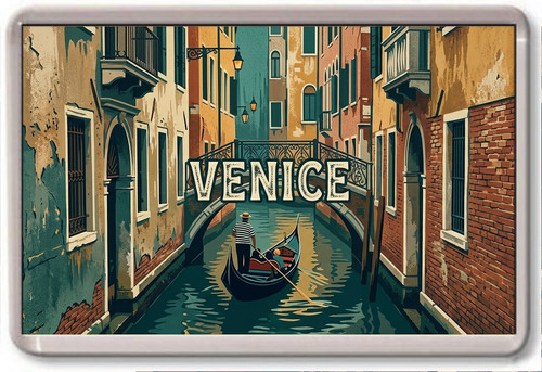 Fridge magnet venice canal - fridge,