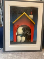 Doug Hyde In The Dog House Silkscreen 319/595 Signed Print COA Mounted