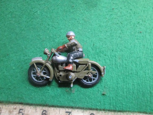 Vintage lead soldier motorbike - lead,