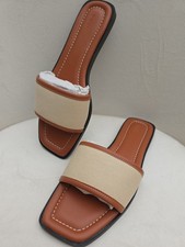 Ladies Marks & Spencer Tan Sliders Sandals Size UK 6 NWT