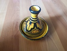 Small Yellow Hand made Moroccan Clay and Ceramic Tagine Tajine