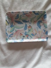 Vintage Melamaster Melamine Floral Flower Butterfly Sandwich Tray Blue