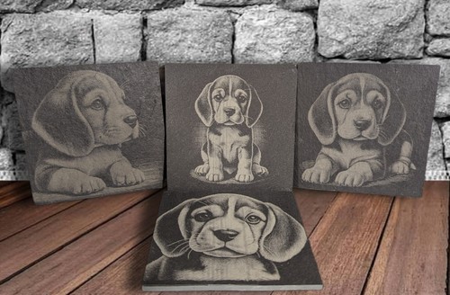 Beagle slate coaster gift - slate,