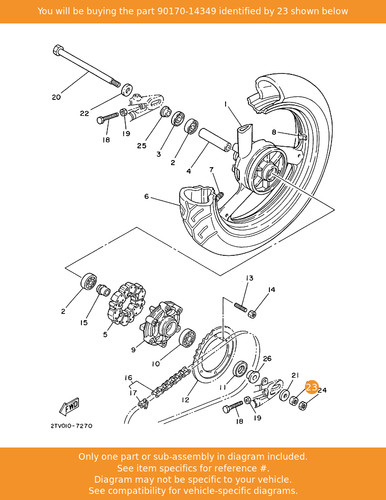 Yamaha nut 90170 14349 - yamaha, 90170-14349
