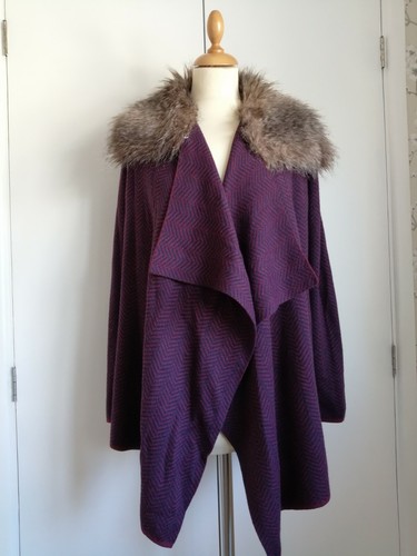 Purple wool mix blue - purple, chevron