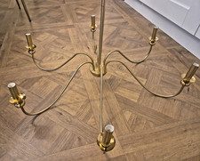 Gold Curved Arm Chandelier - 6 Light Fittings