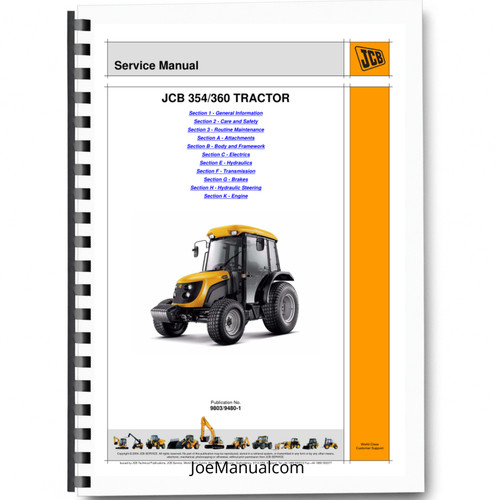 Jcb 354 360 tractors service - 354,