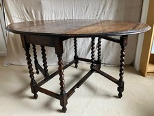 Oak Gate Leg Table barley twist legs
