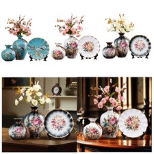 3x Ceramic Vases Fashion Decorative Flower Vases for Study Room Office Shelf