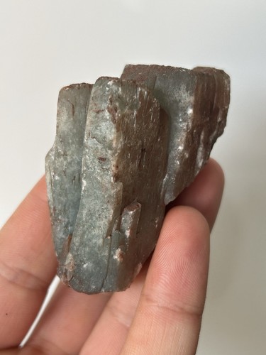 Blue and green baryte crystals - and,