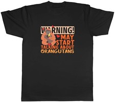 Warning Orangutans Mens T-Shirt Wildlife Zoo Safari Tee Gift