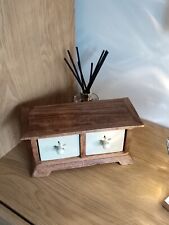 Small 2 Drawer Mango Wood Teak Rustic Trinket Chest China Drawers