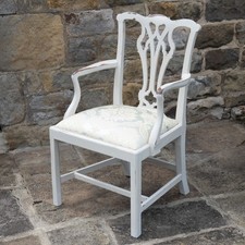 Georgian Painted Mahogany Elbow Chair c18th (Chippendale Dining Carver Armchair)