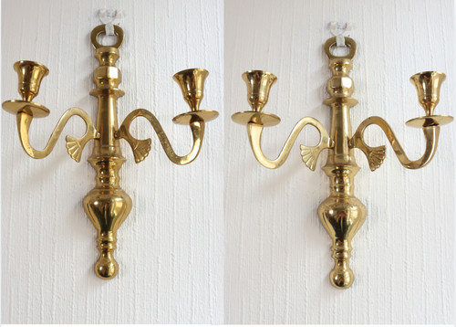 Vintage pair solid brass - pair,