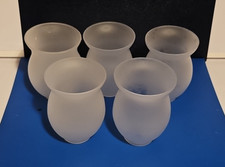 Set of 5 Vintage Frosted Glass