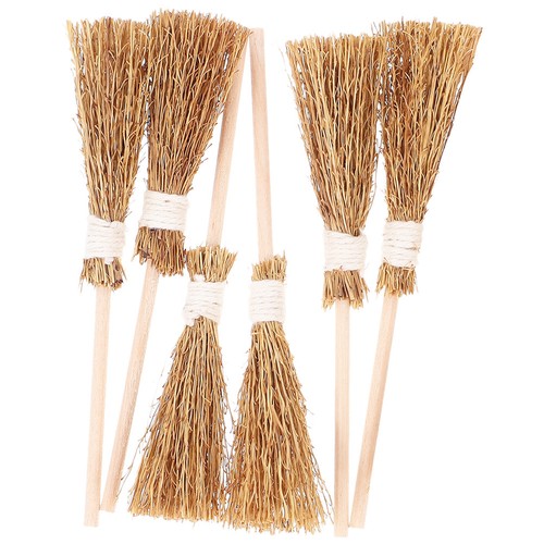 6pcs small mini witch brooms - mini,