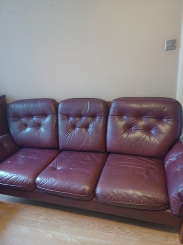 Leather sofa seater - leather, 3-seater