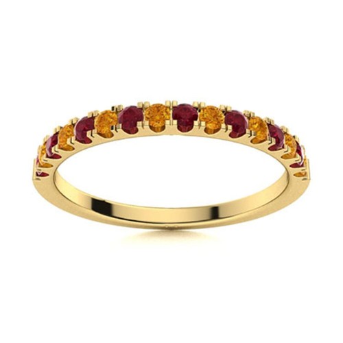 Citrine ruby 2mm round - citrine,