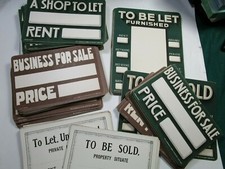 Collection of W. H. Lewin Shop Window Signs House Flat Shop Business Sale & Rent
