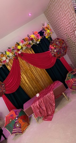 Mehndi backdrop wedding stage