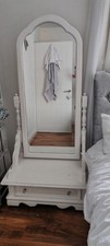 Olympus Long Cheval Dressing Mirror With Drawer In White Or Ivory