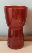 Vintage Scandinavian Finnish cased glass red vase Riikimaki Rare design