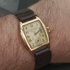 Vintage Rolex Solid Gold Art Deco Mens Watch