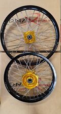 KAWASAKI KX KXF 18" 21"  WHEEL PAIR SET DNA BLACK GOLD 2003-2020  STAINLESS