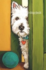 Westie MATTED Dog Print 4x6