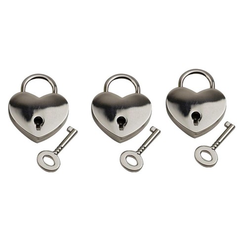 Small heart shaped padlocks - 3x,