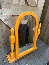 UNBRANDED PINE HONEY COLOUR FREESTANDING ADJUSTABLE DRESSING TABLE MIRROR