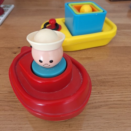 Vintage fisher price tug boat - fisher,