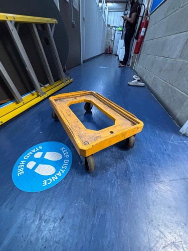 Yellow plastic dolly trolley - plastic,