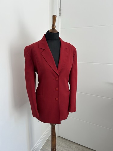 Ladies red fitted long sleeved - red,
