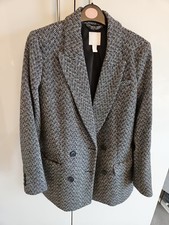 Women's H&M Black and White Herringbone Blazer Jacket Size 10