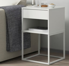 Ikea VIKHAMMER Bedside table, white, 40x39 cm