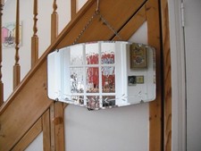 Vintage Art Deco Bevelled Edge Wall Mirror Rectangular Frameless 1940s 50s