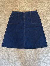 Ladies NEXT Denim Pocketed Midi Skirt (Blue) Cotton, Size 22