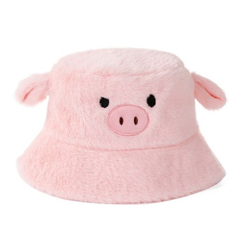 Pink pig bucket hat plush - bucket,