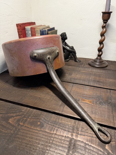 Antique copper stock pot - copper, large