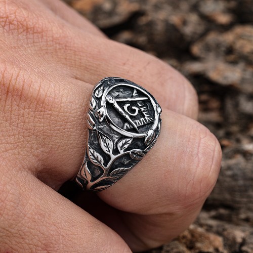 Men ring big free mason - men,