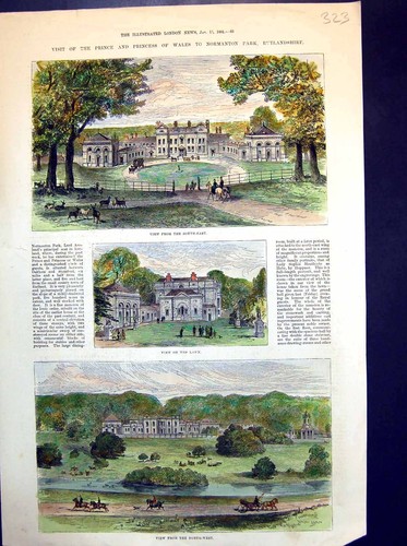 Original old antique print - old,
