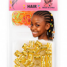Metal Hair Braid Beads Cuff Ring Clips for Dreadlocks Braids Gold Hair Extension