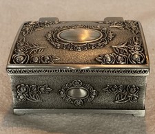 Small Ornate Pewter Trinket Box