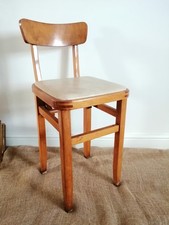 Vintage Childs 60s 70s Wooden Chair With Folding Back Rest Mid Century Kitchen 