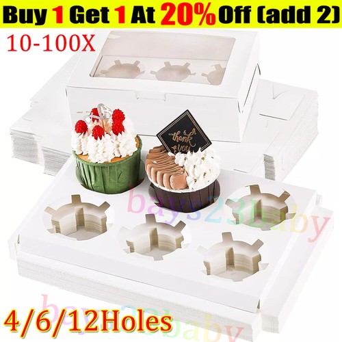 100x white cake boxes - 4,, 6,