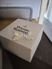 Vivienne Westwood Stud Earrings Brand New In Box Never Worn Crystal Orb