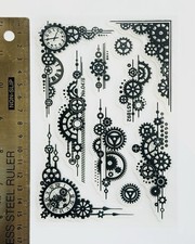 Clear rubber stamp clock cog
